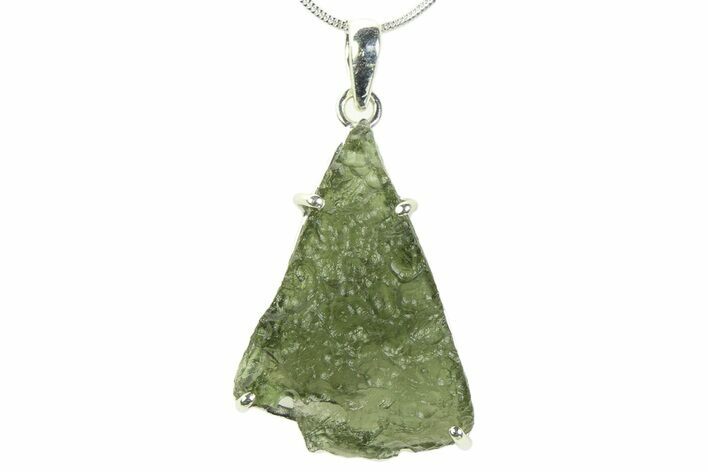Green Moldavite Tektite Pendant ( g) - Czech Republic #359276